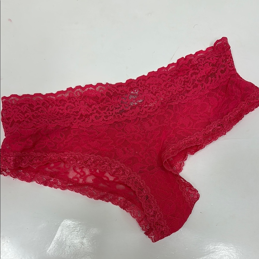 Victoria's Secret coral pink Lace Hip Hugger Panties size medium